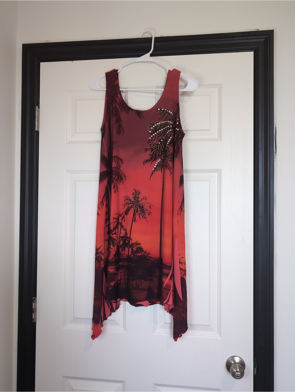 Medium/Large Jostar tropical palm tree beachy dress